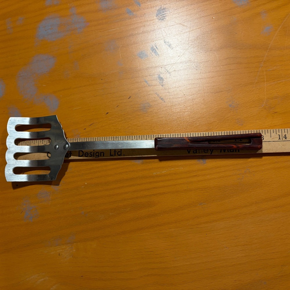 Vintage EUC Stanhome Stainless Steel Slotted Spatula Turner Bakelite Handle 13" - Picture 7 of 7